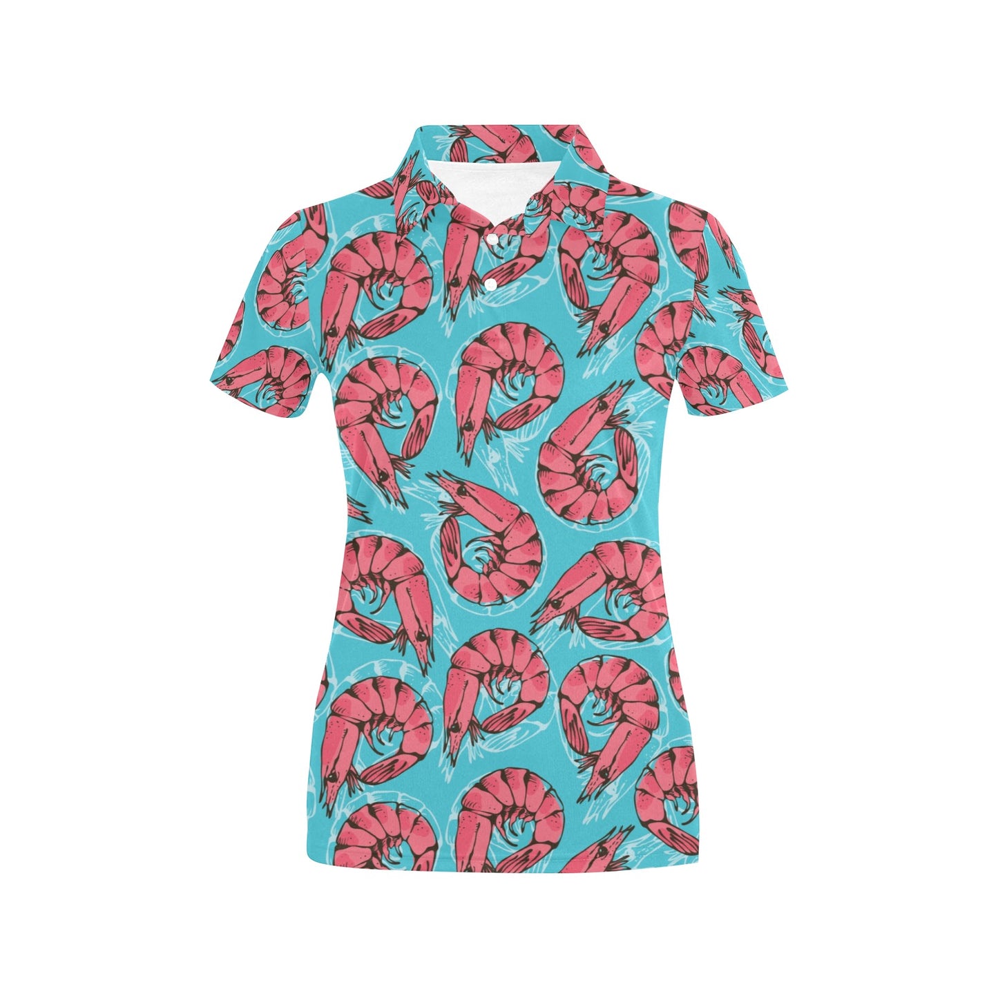 Prawn Pattern Print Design 01 Women's Polo Shirt