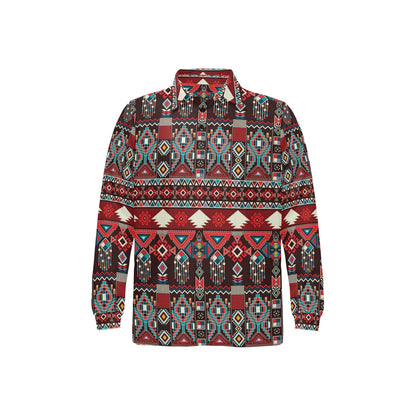 Tribal Aztec Indians native american Long Sleeve Polo Shirt For Men's
