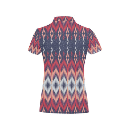 Ikat Print Design LKS401 Women's Polo Shirt