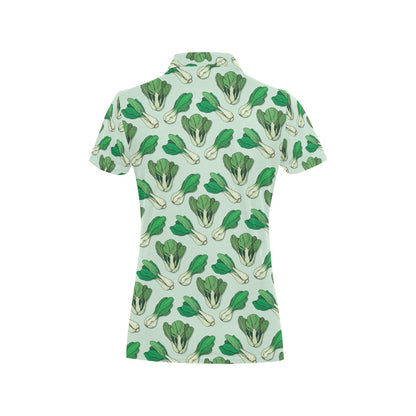 Bok Choy Pattern Print Design 01 Women's Polo Shirt