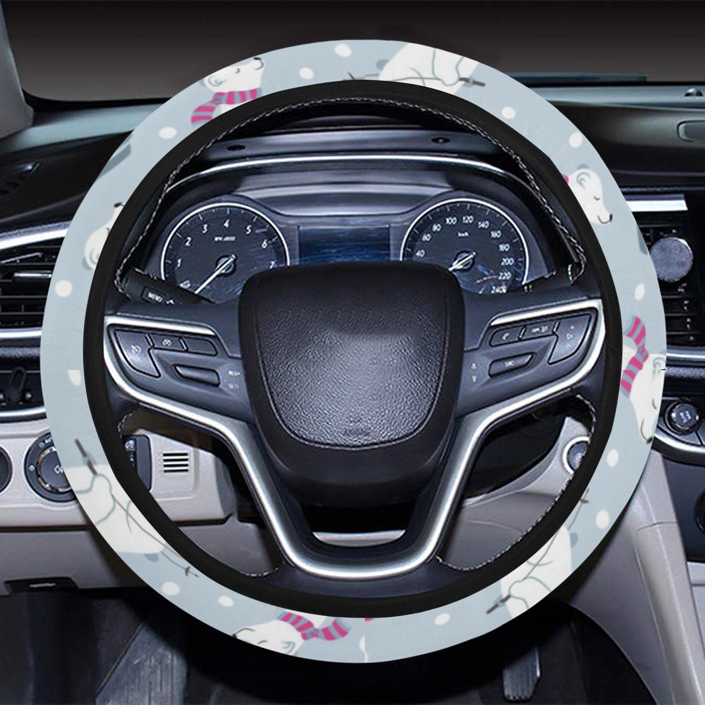 Ski Print Design LKS307 Steering Wheel Cover with Elastic Edge