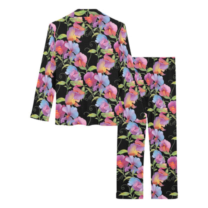 Peony Pattern Print Design PE012 Women's Long Pajama Set
