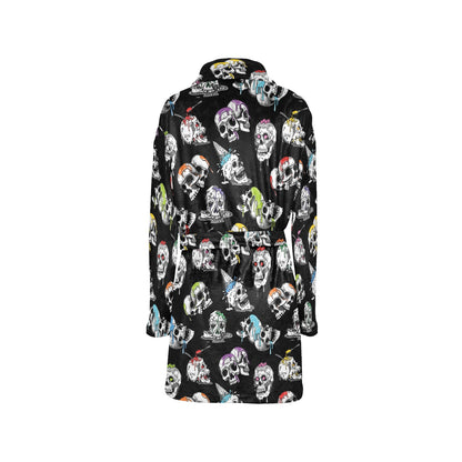 Skull Print Design LKS3013 Women's Fleece Robe