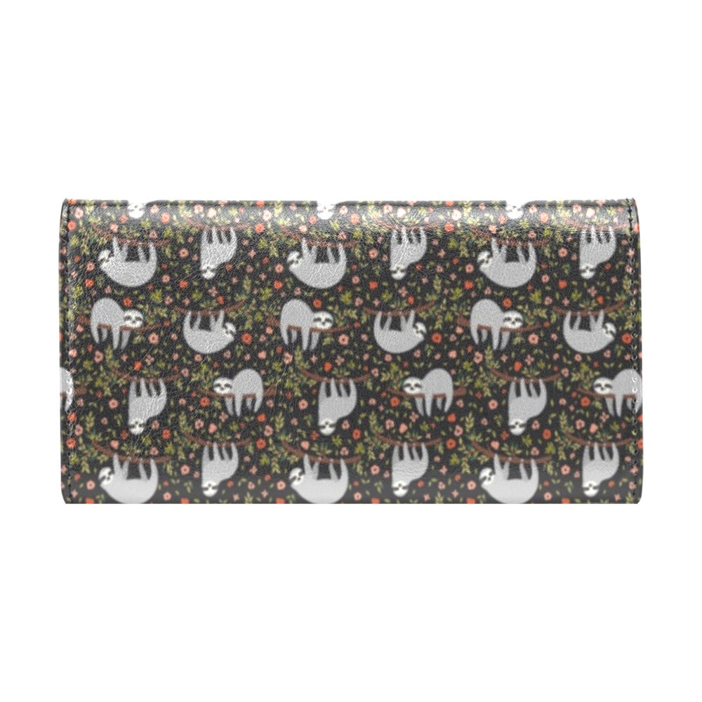 Sloth Cute Design Themed Print Women's Trifold Wallet