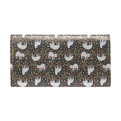 Sloth Cute Design Themed Print Women's Trifold Wallet