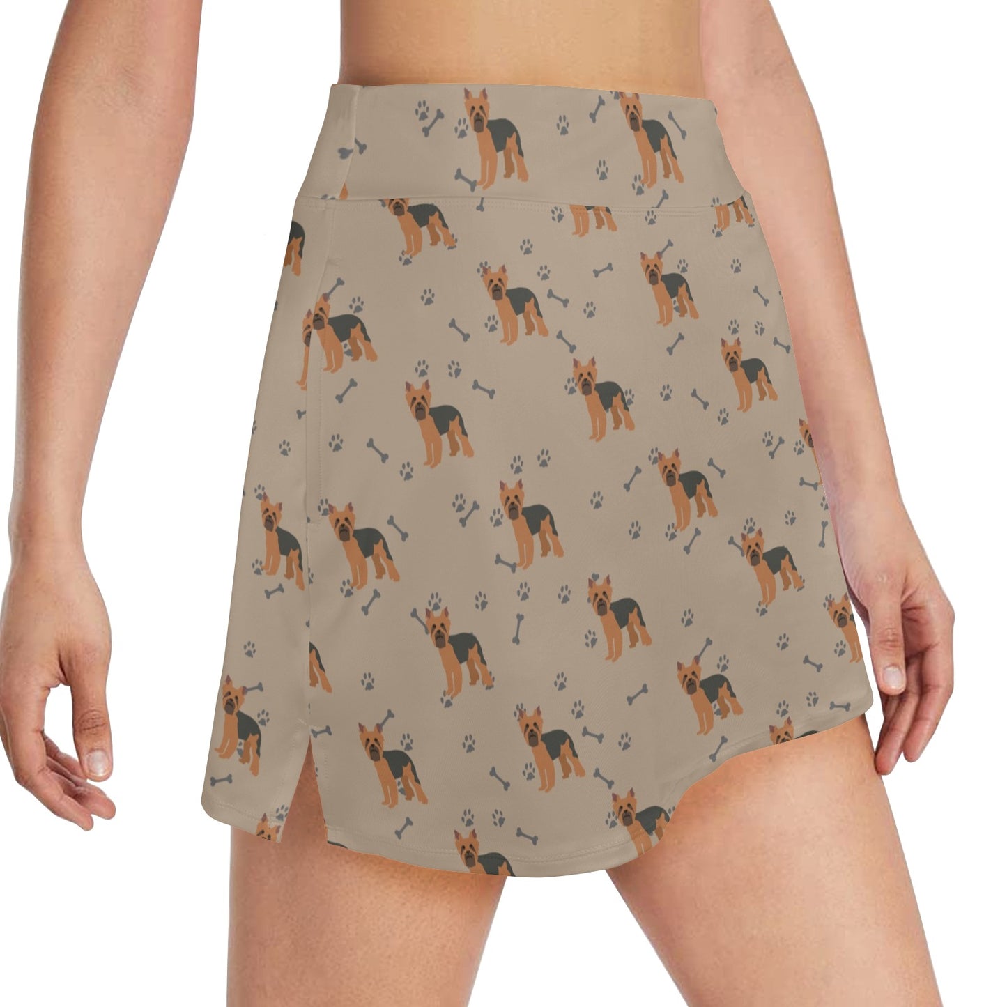 Yorkshire Terriers Print Design LKS305 Women's Golf Skirt with Pocket