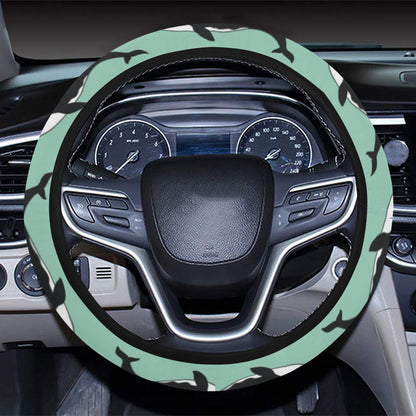 Whale Print Design LKS307 Steering Wheel Cover with Elastic Edge