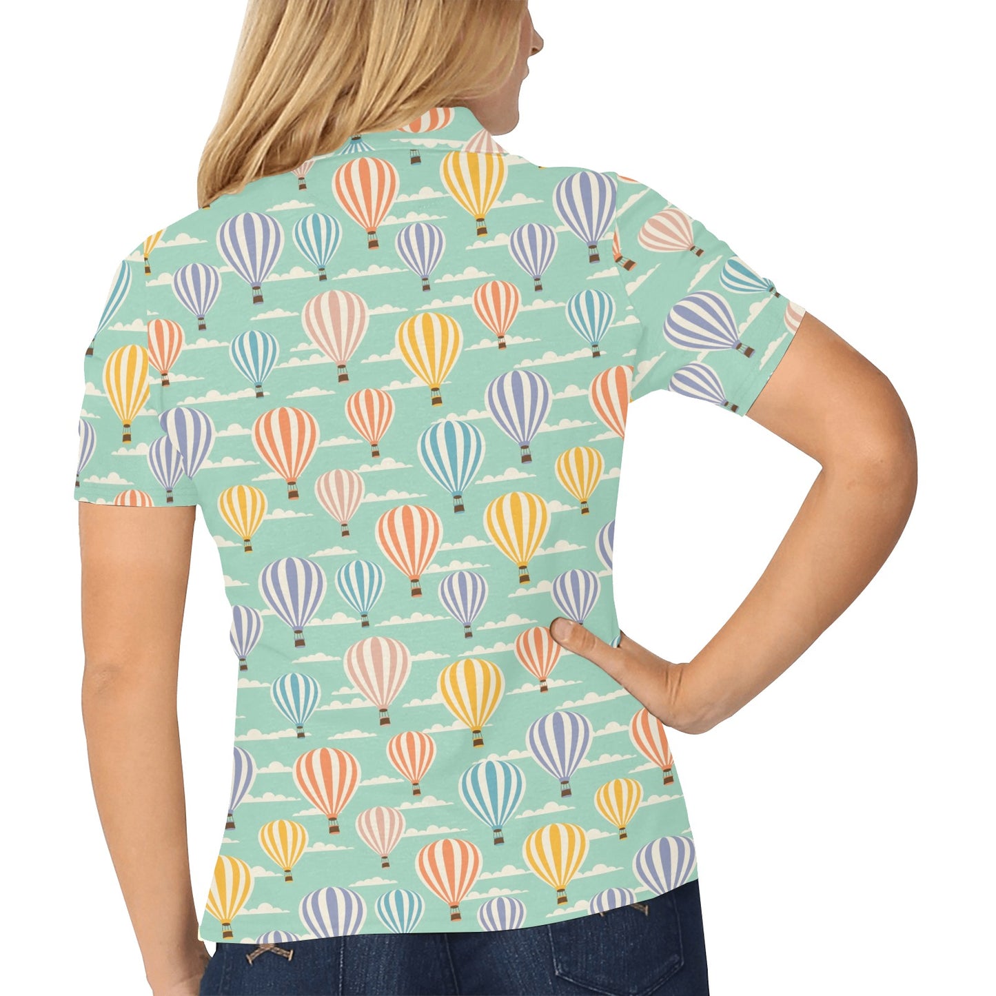 Ballon Pattern Print Design 01 Women's Polo Shirt