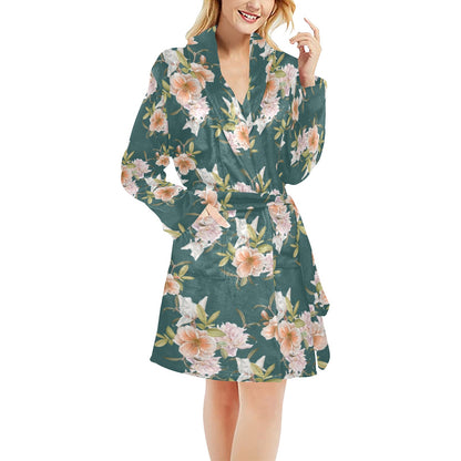 Iris Pattern Print Design IR01 Women's Fleece Robe