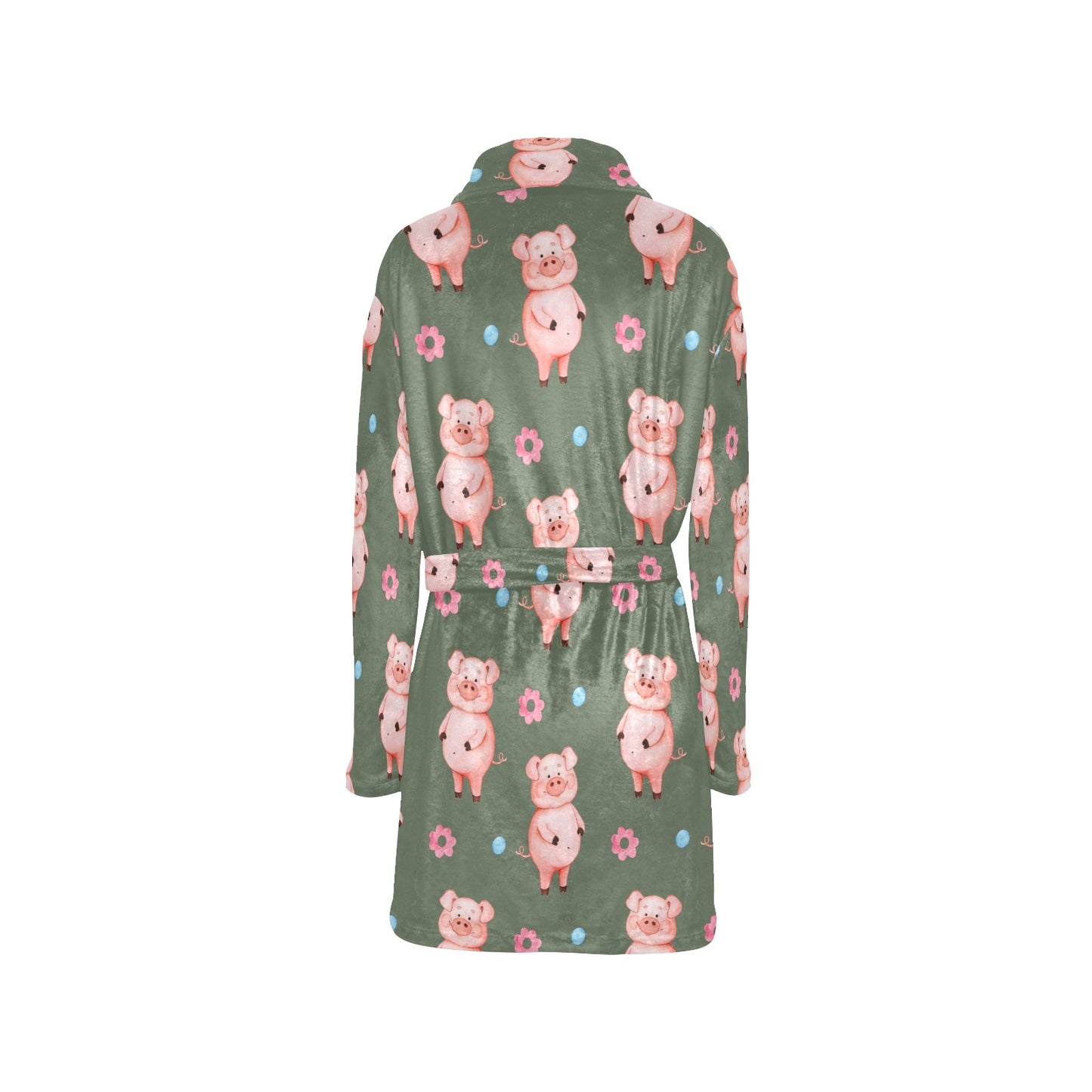 Pig Pattern Print Design 03 Women's Fleece Robe