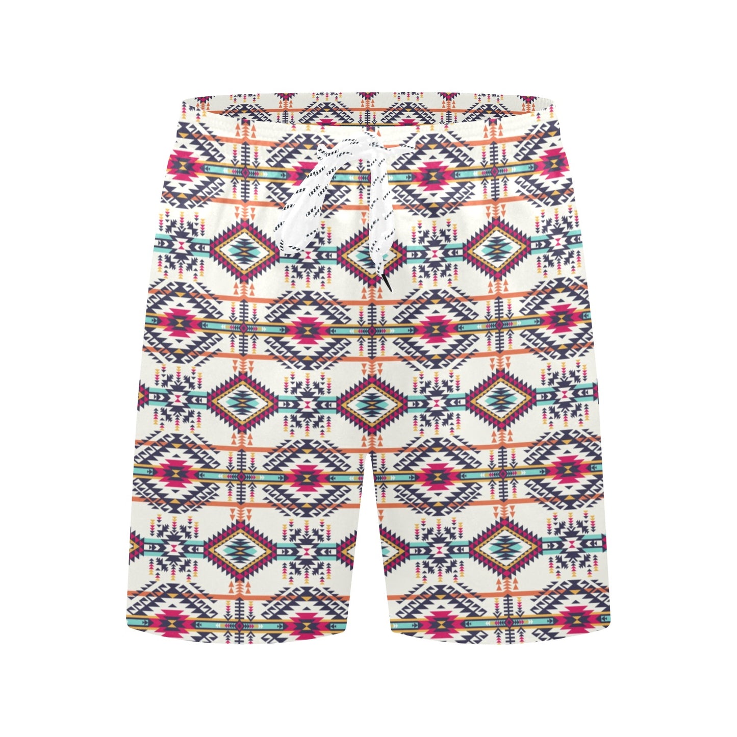 Indian Navajo Art Themed Design Print Men's Swim Trunks Beach Shorts