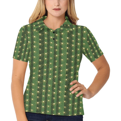 Cactus Skin Print Pattern Women's Polo Shirt