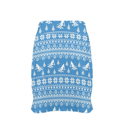 Ski Knit Pattern Print Design LKS302 17" Golf & Pickleball Skort with Pockets