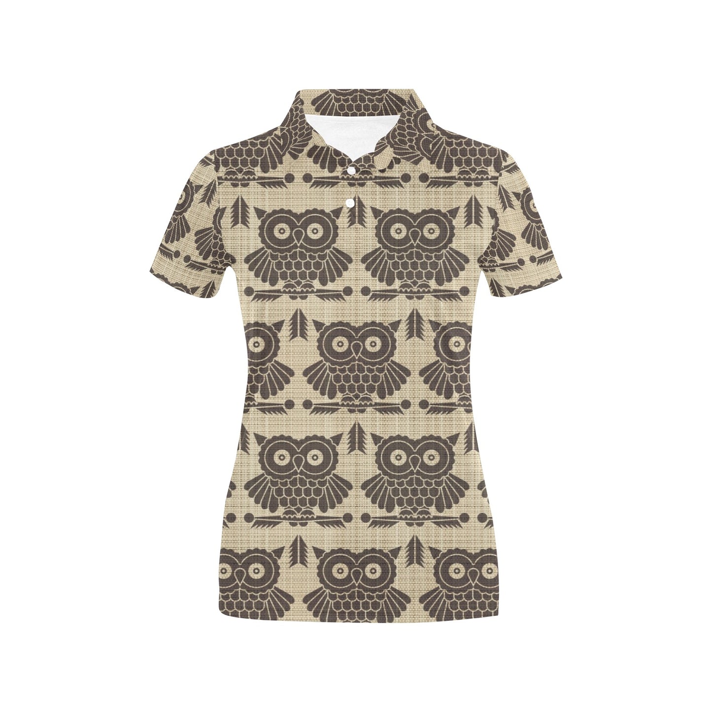Owl Pattern Print Design A01 Women's Polo Shirt