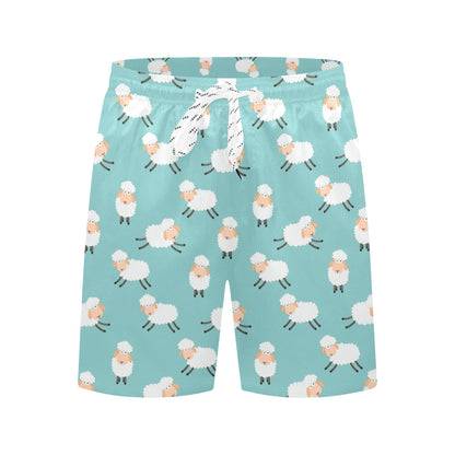 Sheep Print Design LKS406 Men's Swim Trunks Beach Shorts