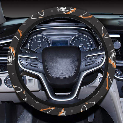 Skateboard With Skeleton Print Design LKS303 Steering Wheel Cover with Elastic Edge