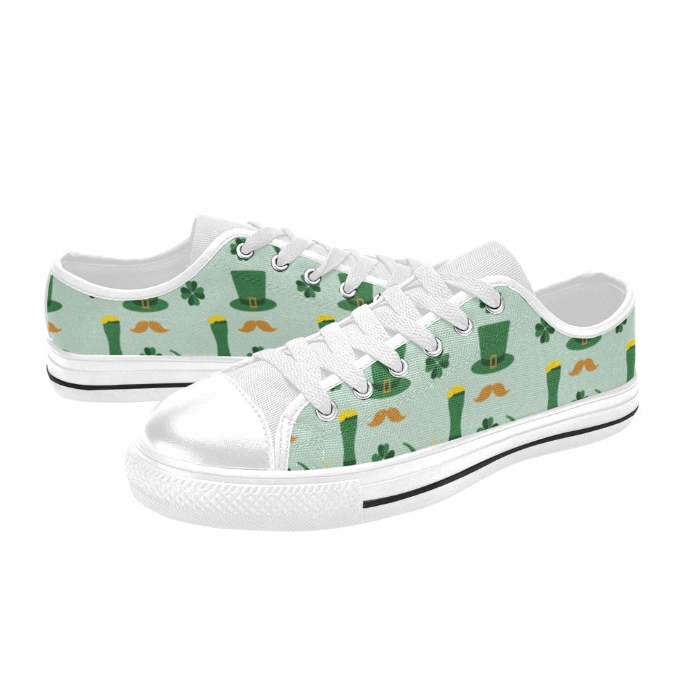 St Patricks Day Print Design LKS304 Women's White Low Top Shoes