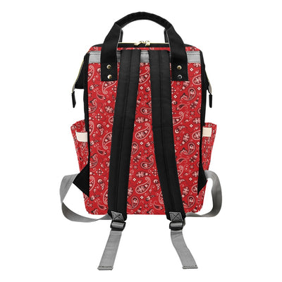 Bandana Paisley Red Print Design LKS3011 Diaper Bag Backpack