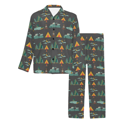 Camping Tent Pattern Print Design 03 Men's Long Pajama Set