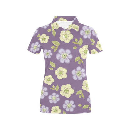 Anemone Pattern Print Design AM013 Women's Polo Shirt