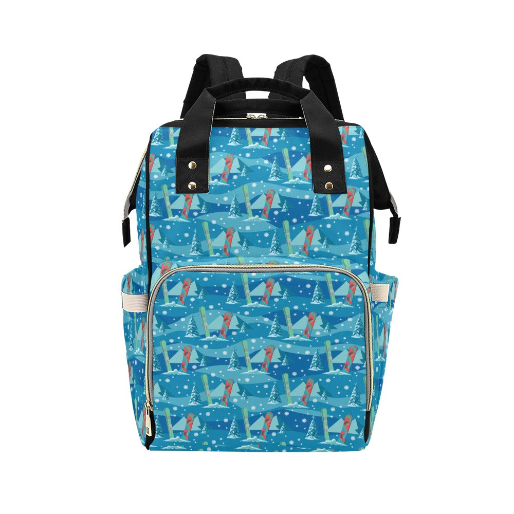 Snowboard Print Design LKS301 Diaper Bag Backpack