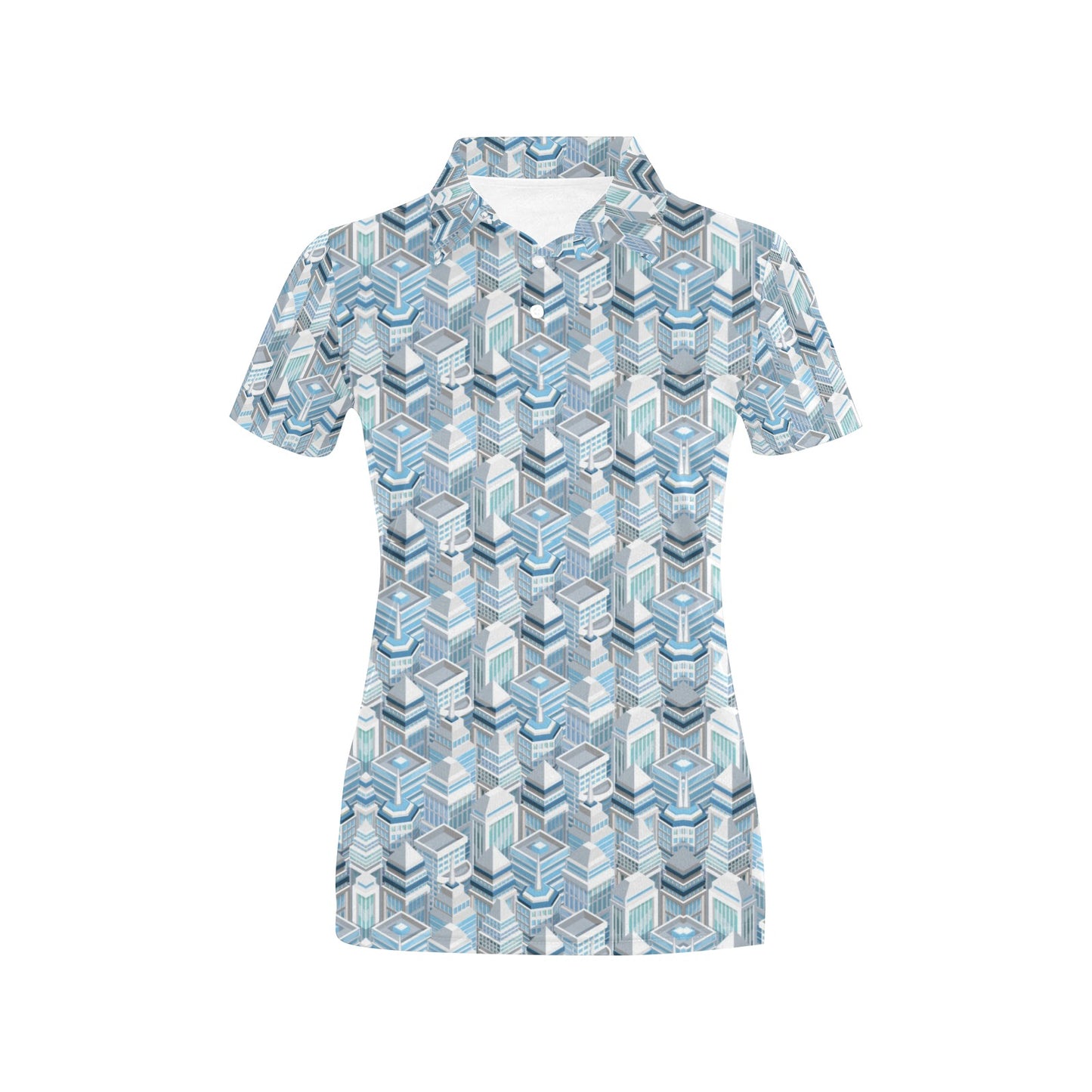 City Pattern Print Design 03 Women's Polo Shirt