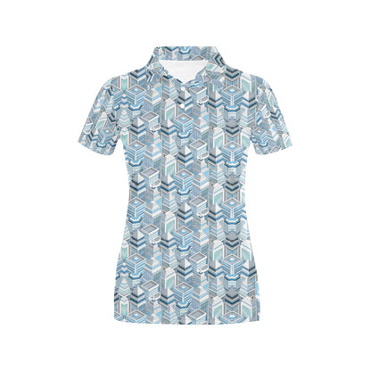 City Pattern Print Design 03 Women's Polo Shirt