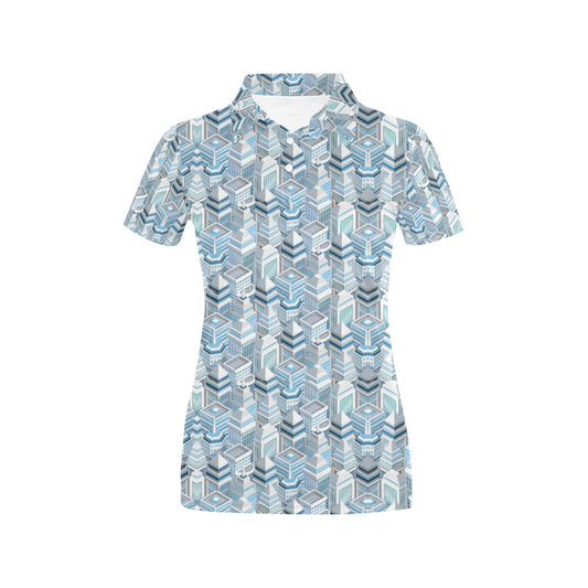 City Pattern Print Design 03 Women's Polo Shirt