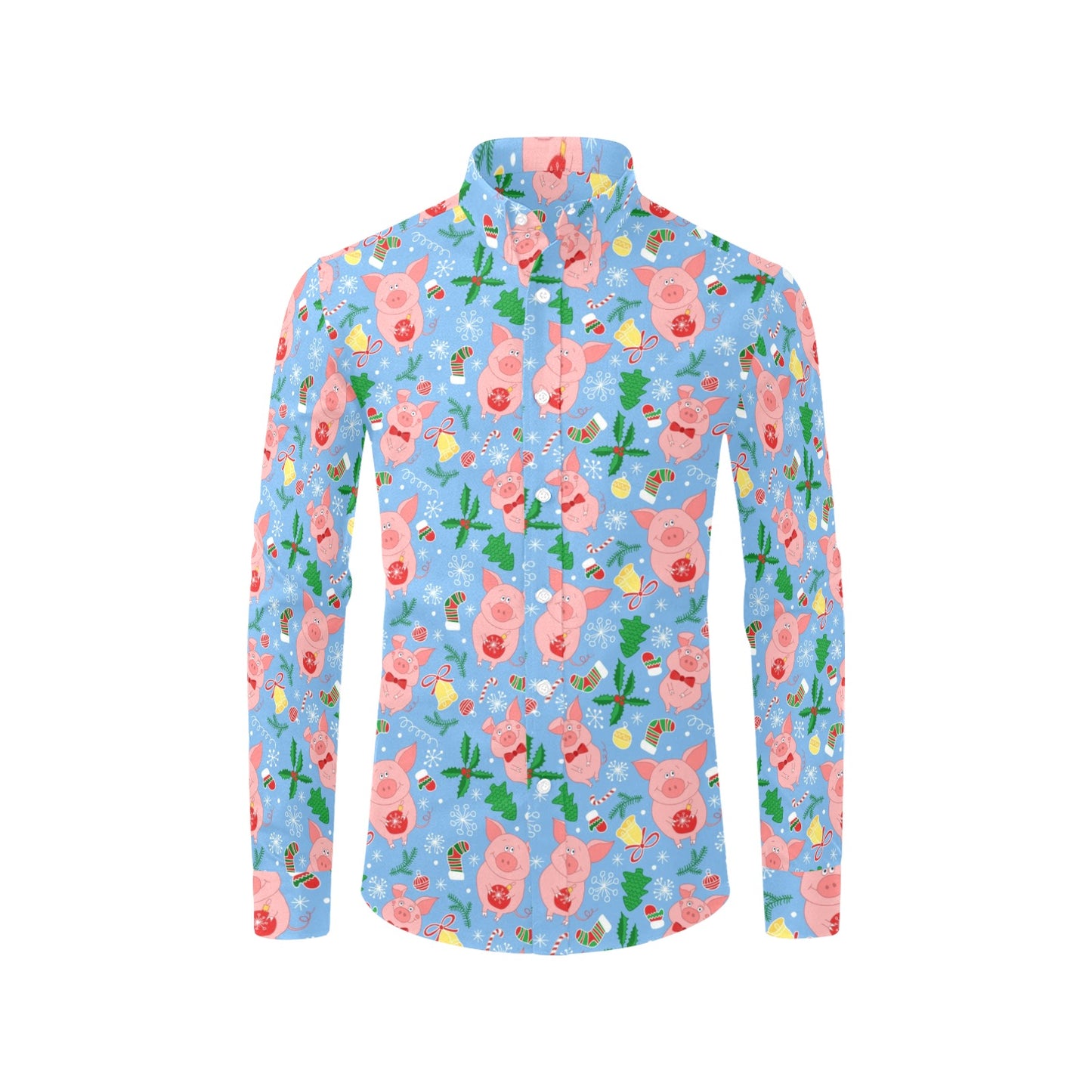 Pig Print Design LKS404 Men's Long Sleeve Dress Shirt