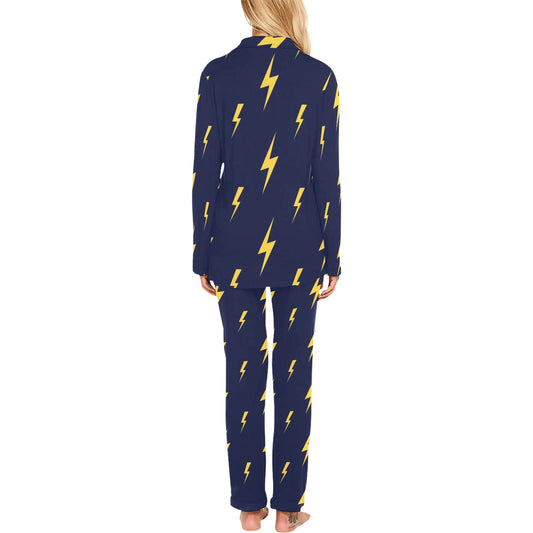 Lightning Thunder Pattern Print Design 03 Women's Long Pajama Set
