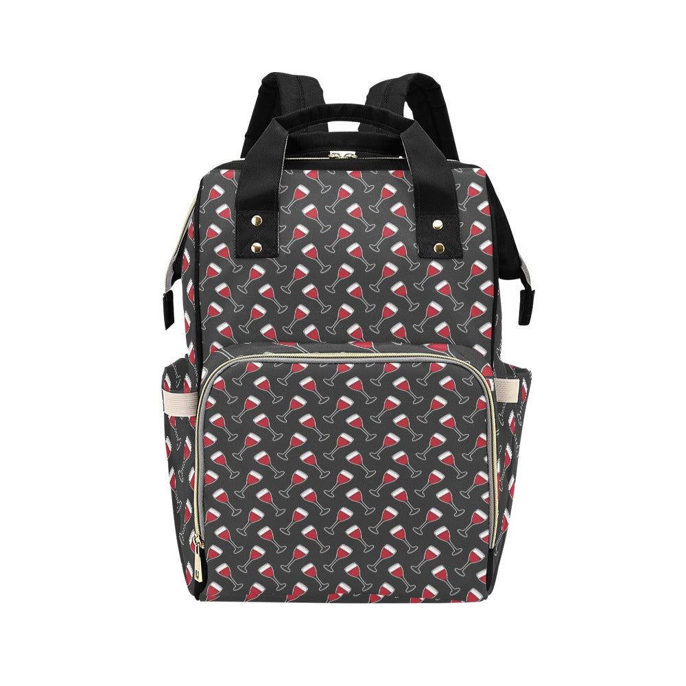 Wine Print Design LKS308 Diaper Bag Backpack