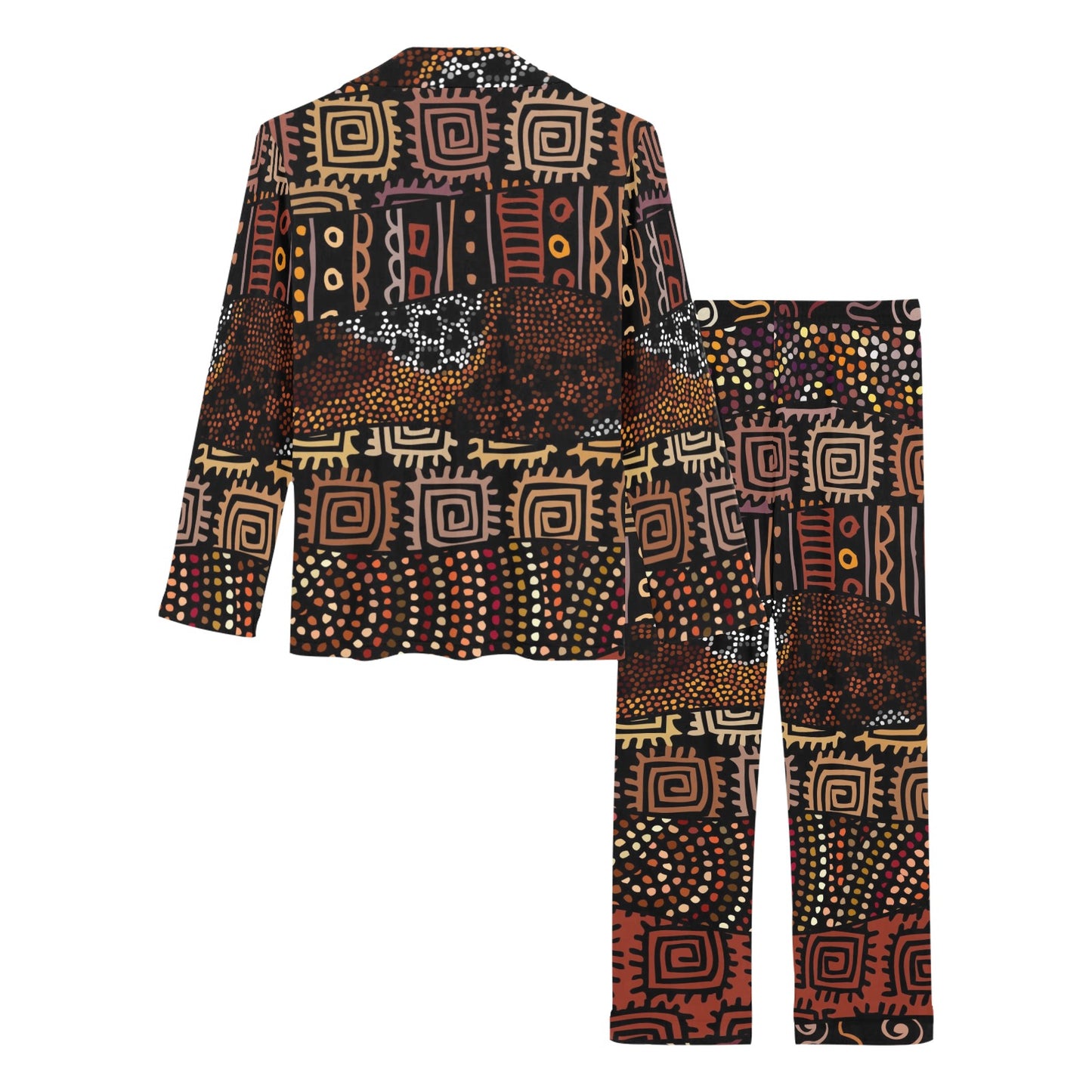 African Pattern Print Design 07 Women's Long Pajama Set