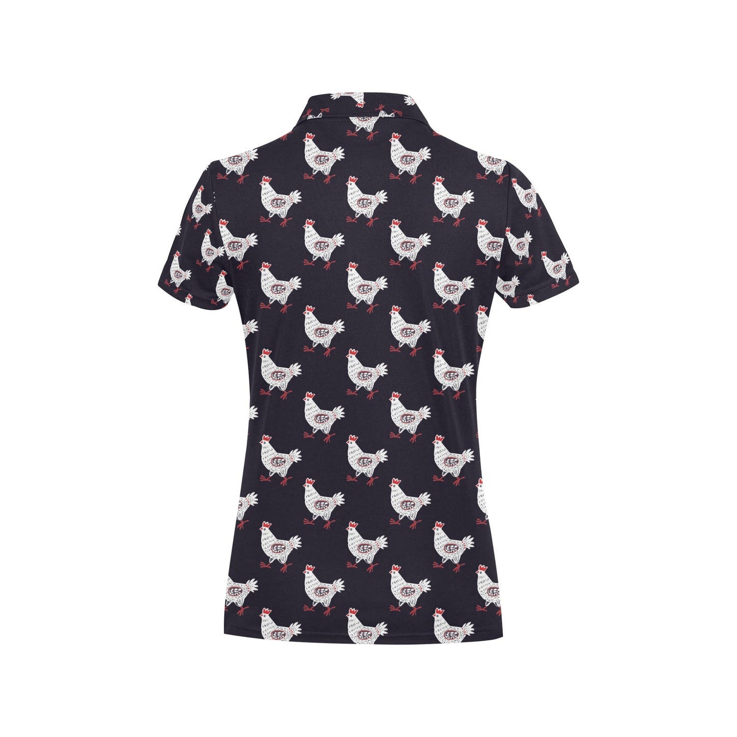 Chicken Pattern Print Design 03 Women's Polo Shirt
