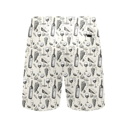 Wine Themed Print Design LKS306 Men's Swim Trunks Beach Shorts