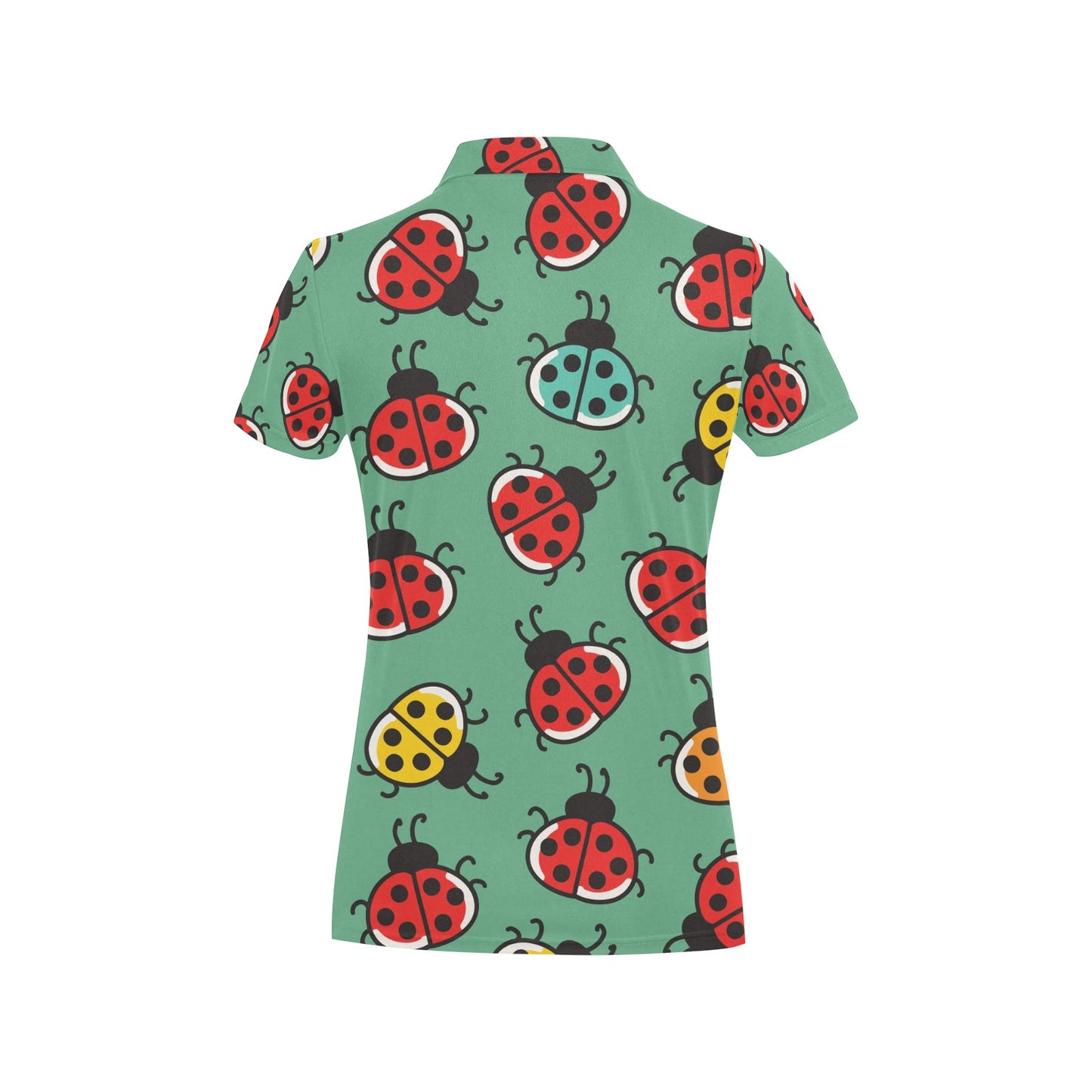 Ladybug Pattern Print Design 02 Women's Polo Shirt