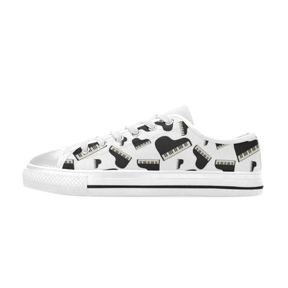 Piano Print Design LKS405 Women's White Low Top Shoes