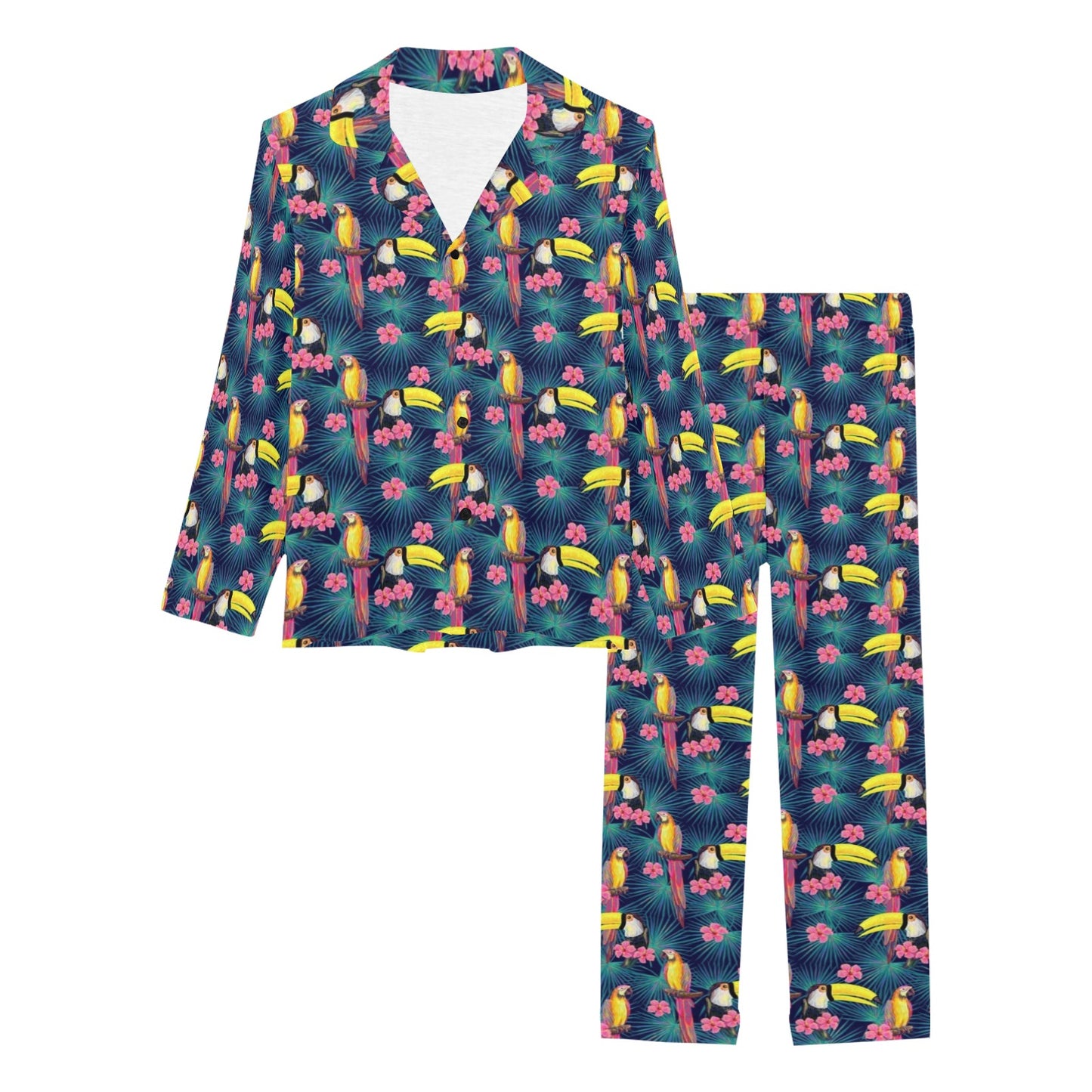 Toucan Parrot Design Women's Long Pajama Set
