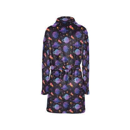 UFO Star Galaxy Print Design LKS308 Women's Fleece Robe
