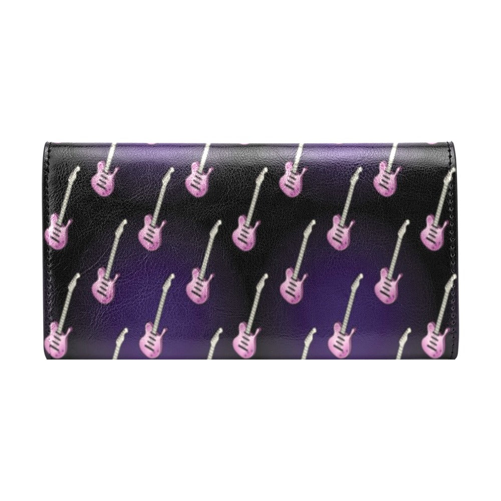 Electric Guitar Print Design LKS405 Women's Trifold Wallet