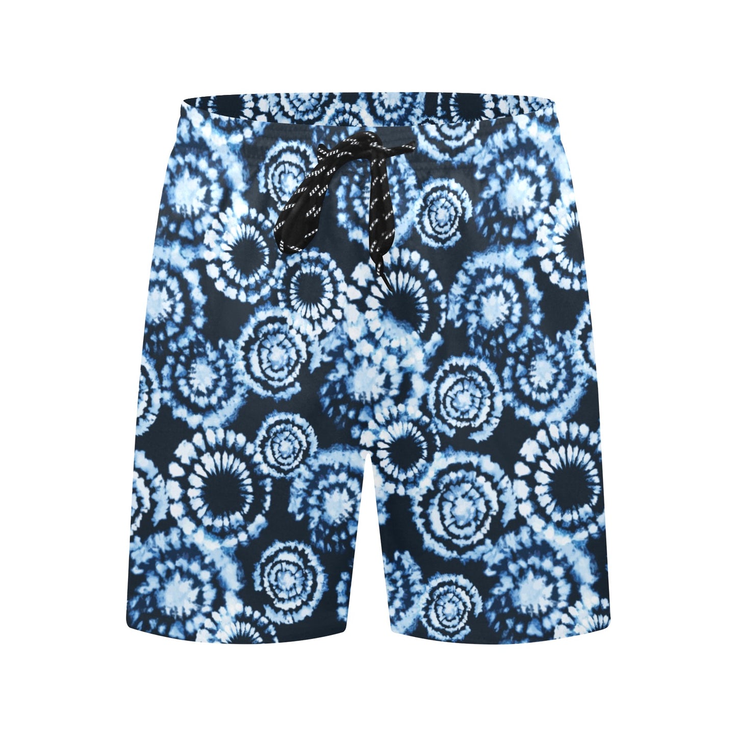 Tie Dye Dark Blue Print Design LKS306 Men's Swim Trunks Beach Shorts