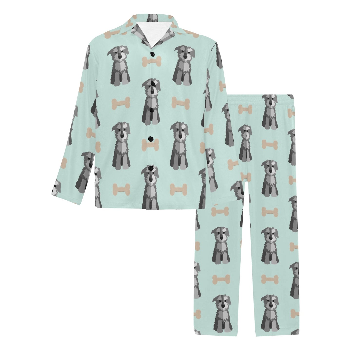 Schnauzers Pattern Print Design A03 Men's Long Pajama Set