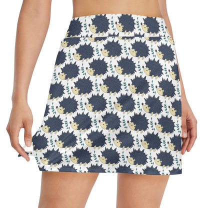 Hedgehog Print Design LKS401 17" Golf & Pickleball Skort with Pockets