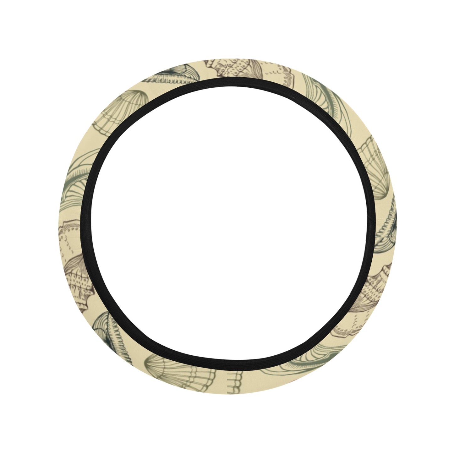 Seashell Print Design LKS305 Steering Wheel Cover with Elastic Edge