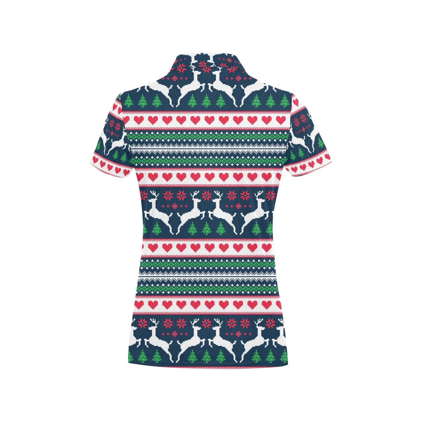 Reindeer Pattern Print Design 03 Women's Polo Shirt
