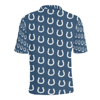 Horseshoe Print Design LKS301 Men Polo Shirt