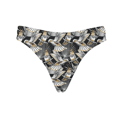 Hummingbird Gold Design Themed Print Women's Thongs