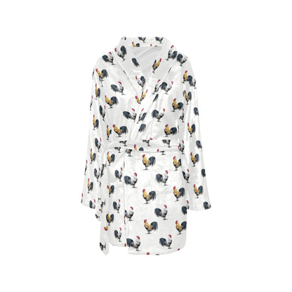 Chicken Pattern Print Design 02 Women's Fleece Robe