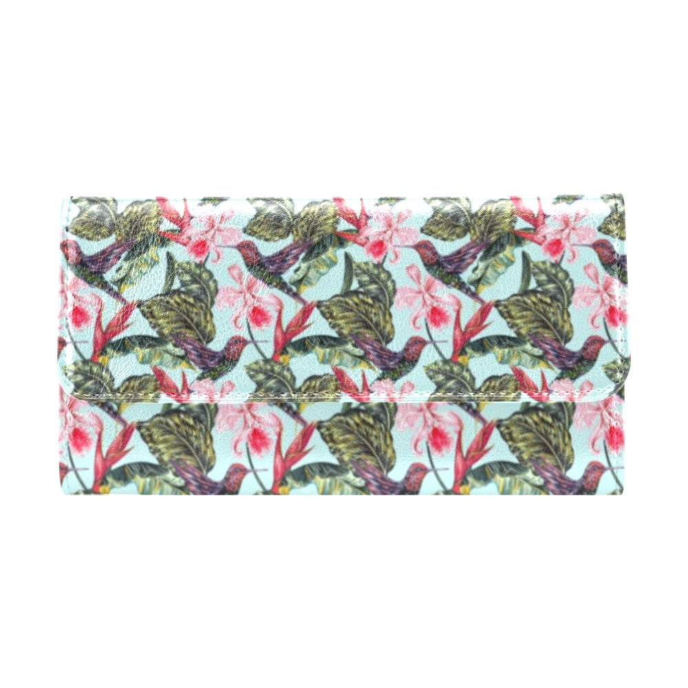 Hummingbird Cute Themed Print Women's Trifold Wallet