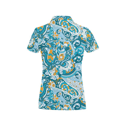 Funky Retro Pattern Print Design A03 Women's Polo Shirt