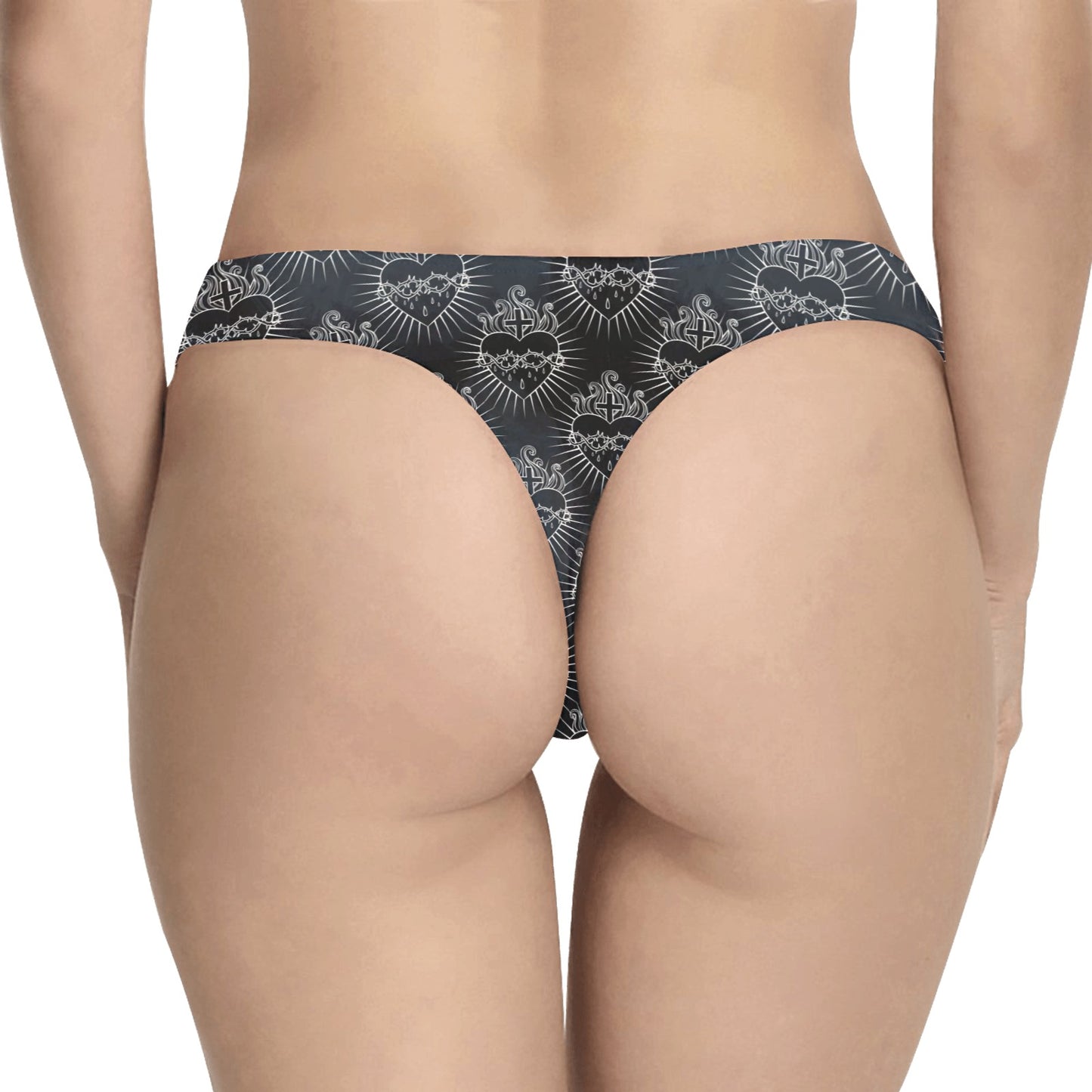 Christian Heart Tattoo Style Women's Thongs